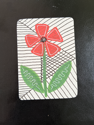 Orange Flower aceo art card thumbnail 2