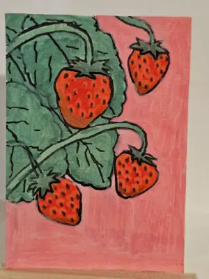 Strawberry Bundle aceo art card thumbnail 2