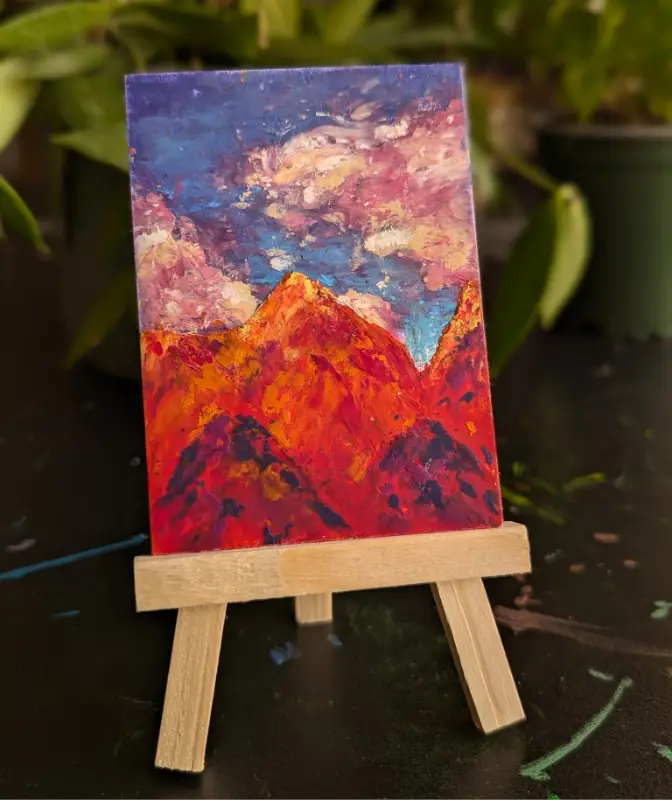 Fire Mountains aceo art card