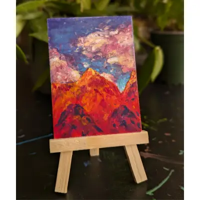 Fire Mountains aceo art card thumbnail 1