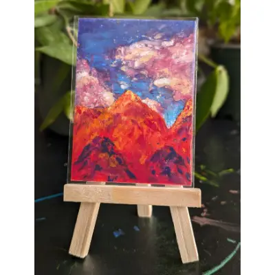 Fire Mountains aceo art card thumbnail 2