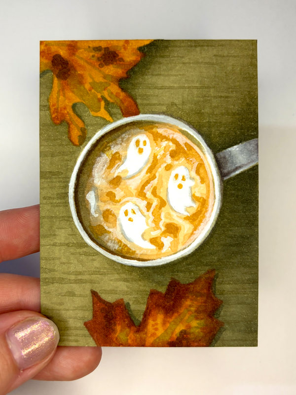 Cup of Ghosts aceo art card