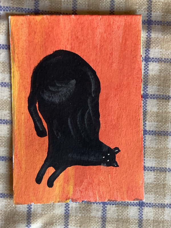 Series Cat One #3 aceo art card