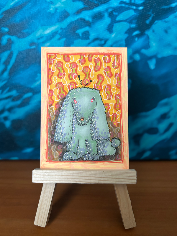 Bunny Ears aceo art card