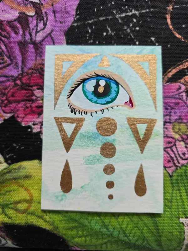 Tears in Gold #6 aceo art card