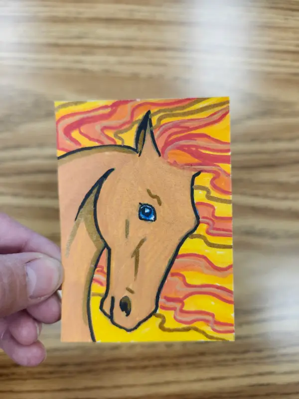 Sunset Stallion aceo art card