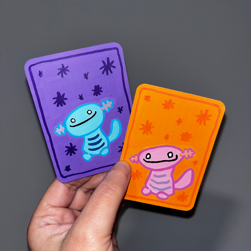 original aceo pokemon fan art wooper bundle left handed shiny aceo art card