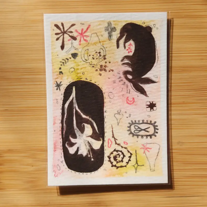trinkets aceo art card