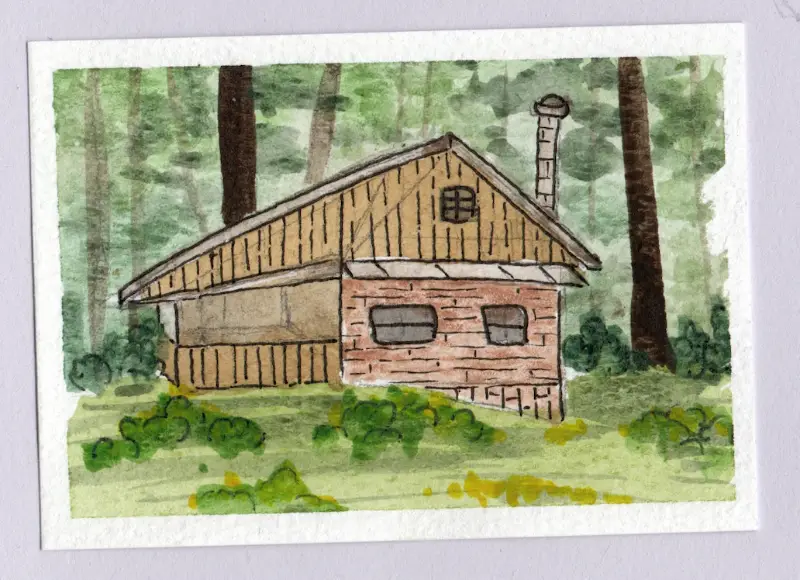 Cottage #6 aceo art card