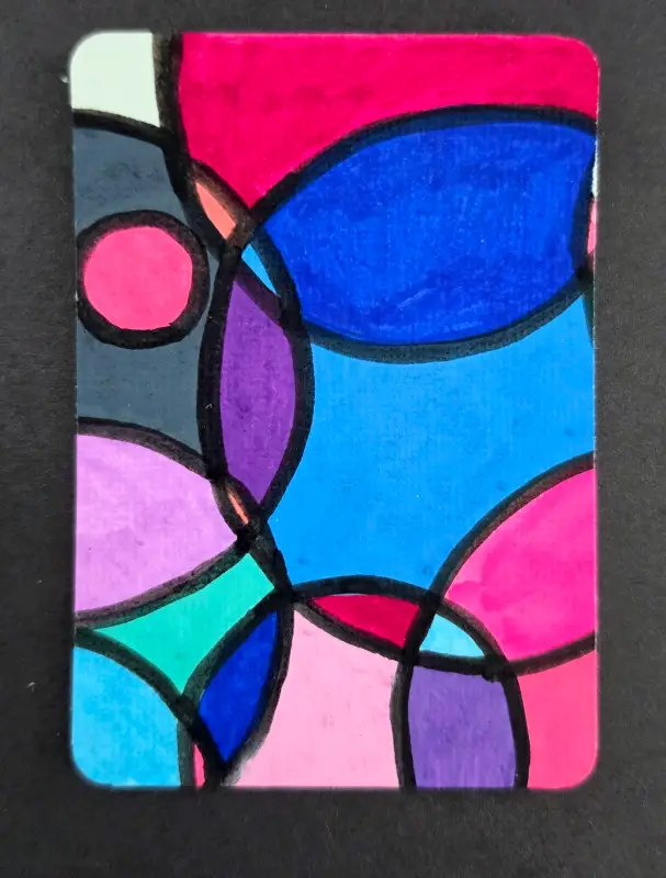 ACEO Abstract Original Painting Artist Trading Card OOAK 2.5”x3.5” Mini Art aceo art card