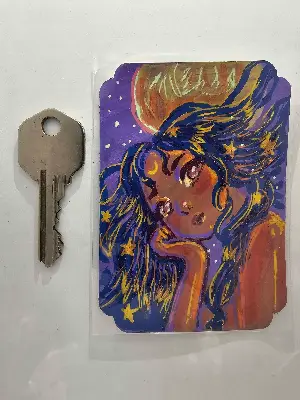 Starry Night aceo art card thumbnail 2