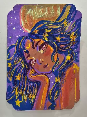Starry Night aceo art card thumbnail 1