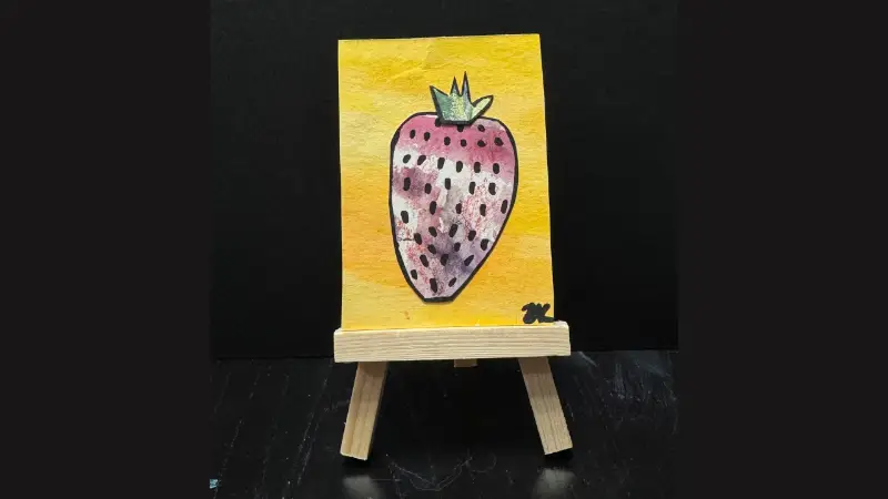 Strawberry aceo art card