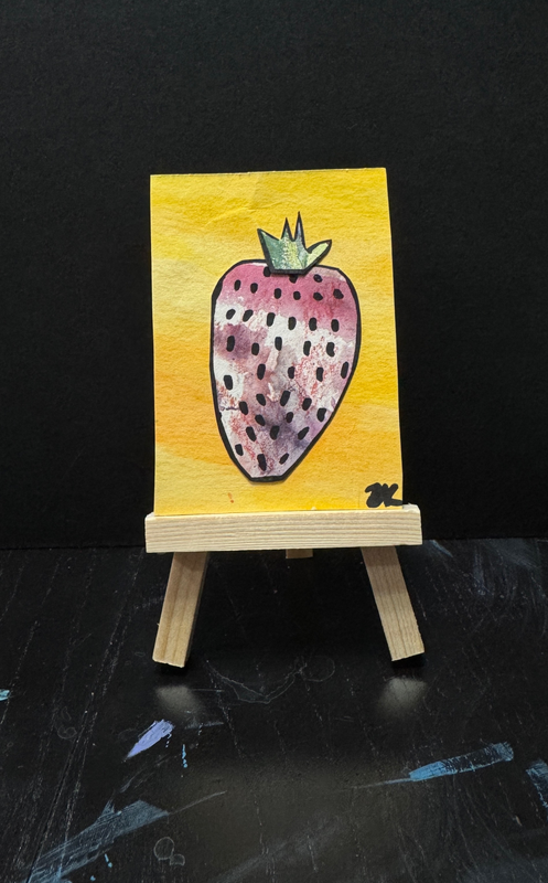 Strawberry aceo art card