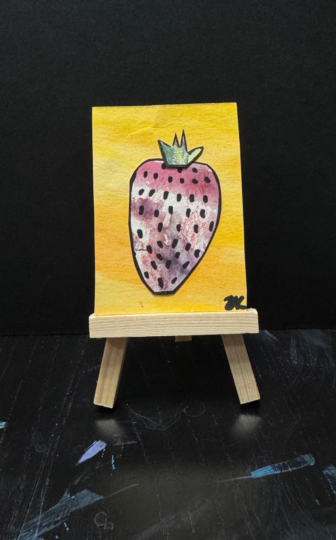 Strawberry aceo art card