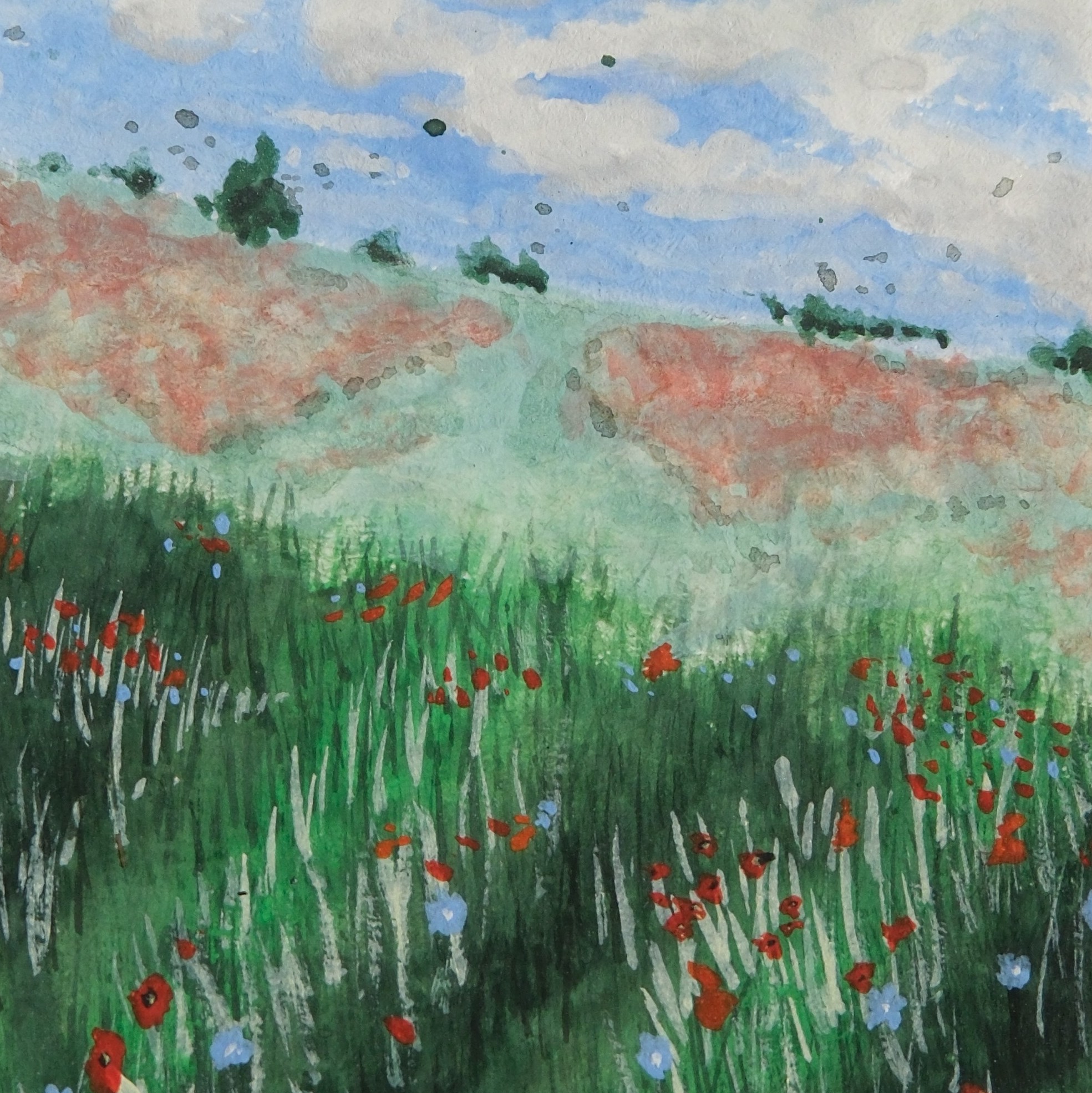 Flowering Fields aceo art card thumbnail 3