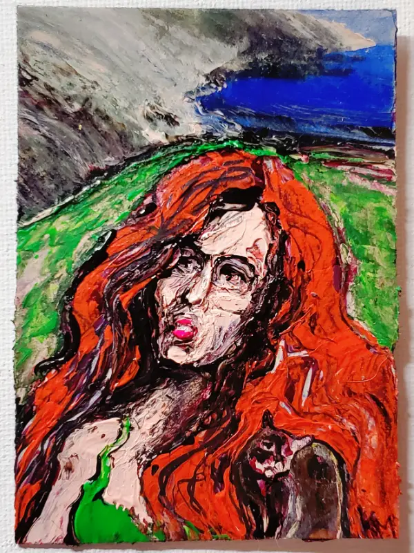 CAT LADY OF THE ISLE aceo art card