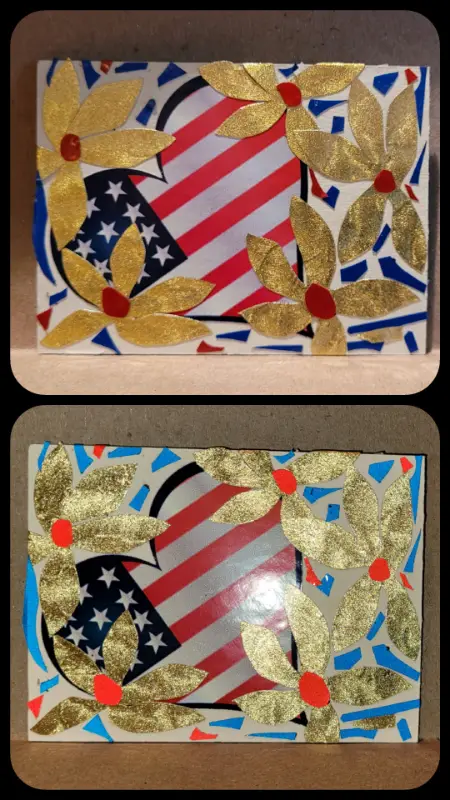 Gold Silk Daisies aceo art card