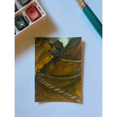 The Big Hat aceo art card thumbnail 1