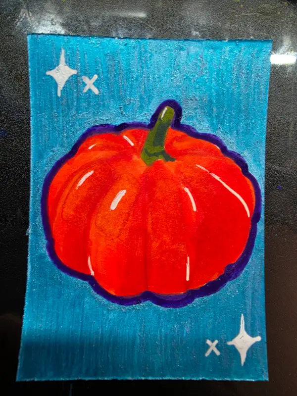 Sparkling pumpkin aceo art card