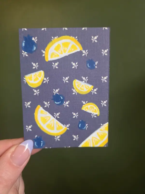 Lemons & Blueberries 🍋🫐 aceo art card