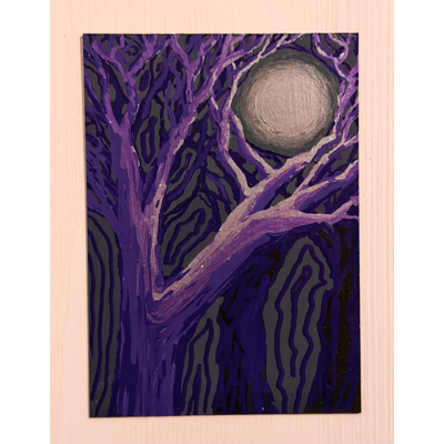 skeleton trees #1 aceo art card thumbnail 2