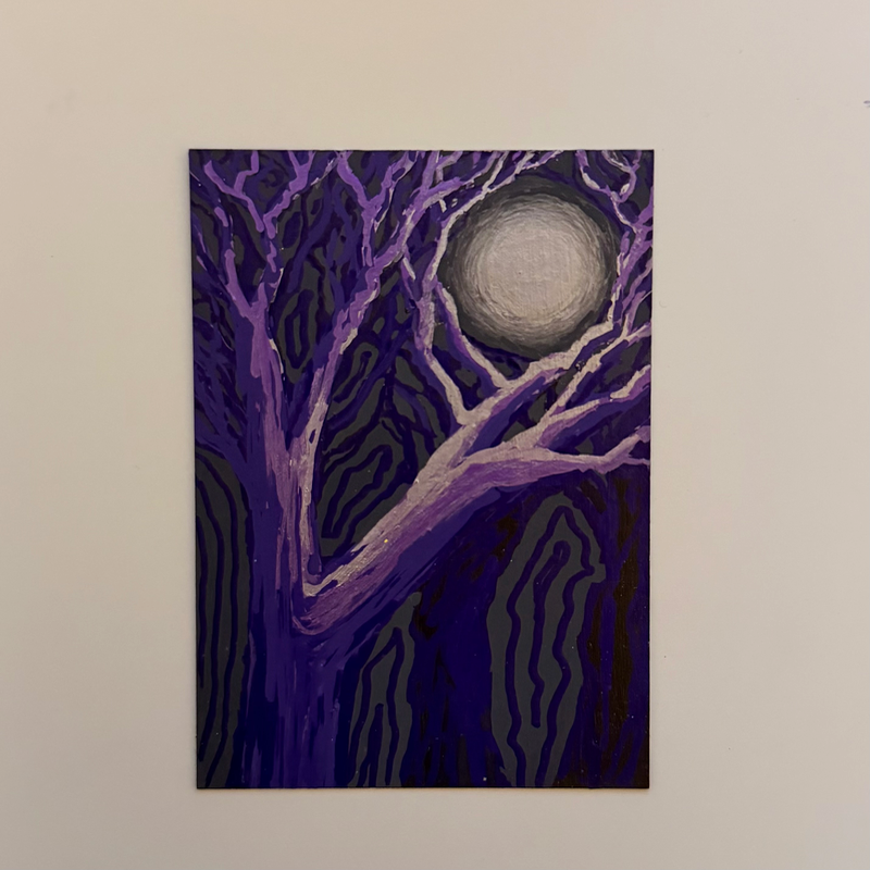skeleton trees #1 aceo art card