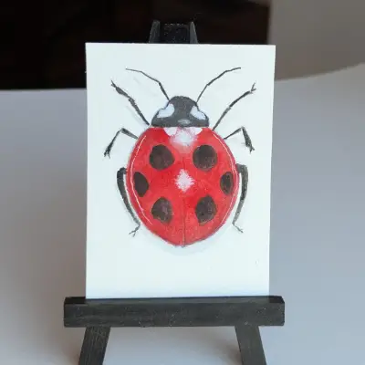 Ladybug #2 aceo art card thumbnail 1