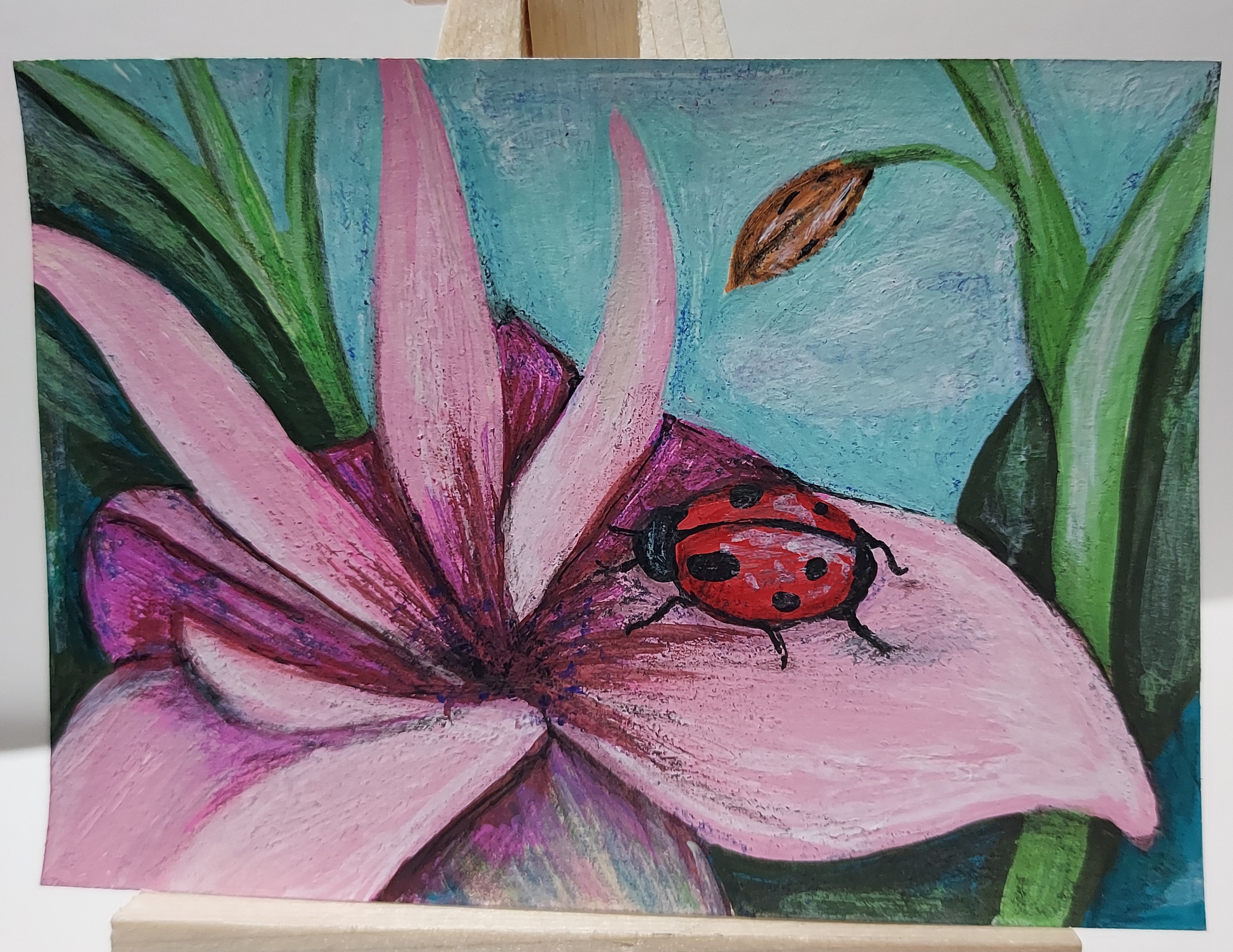 Smelling the Flowers aceo art card