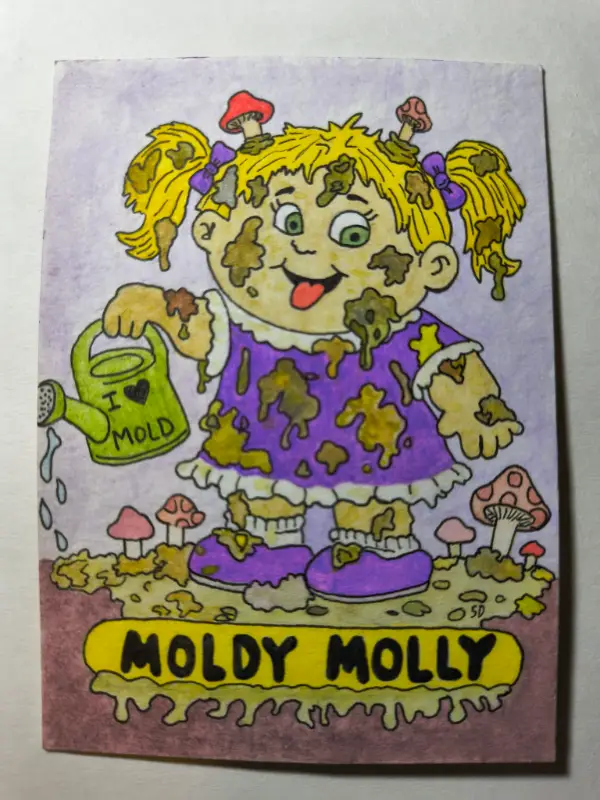 Garbage Pail kid Moldy Molly aceo art card