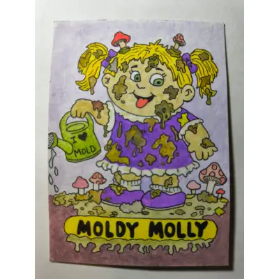Garbage Pail kid Moldy Molly aceo art card thumbnail 1