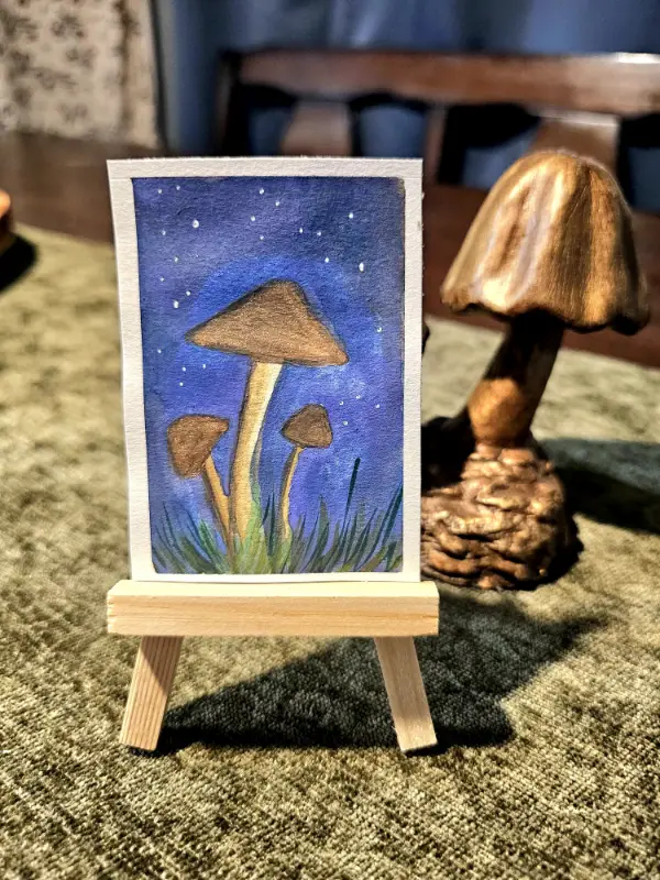 Nightcap Shroomies aceo art card