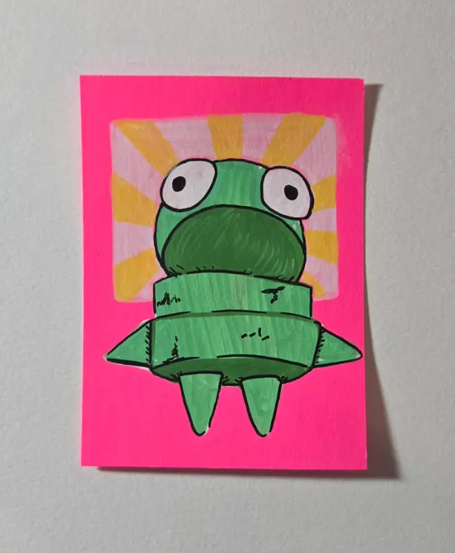 REPO Green Painting Series 3/4 aceo art card