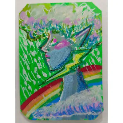 Rain Cloud aceo art card thumbnail 1