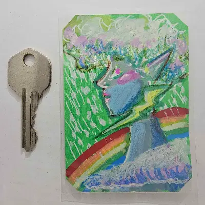 Rain Cloud aceo art card thumbnail 2