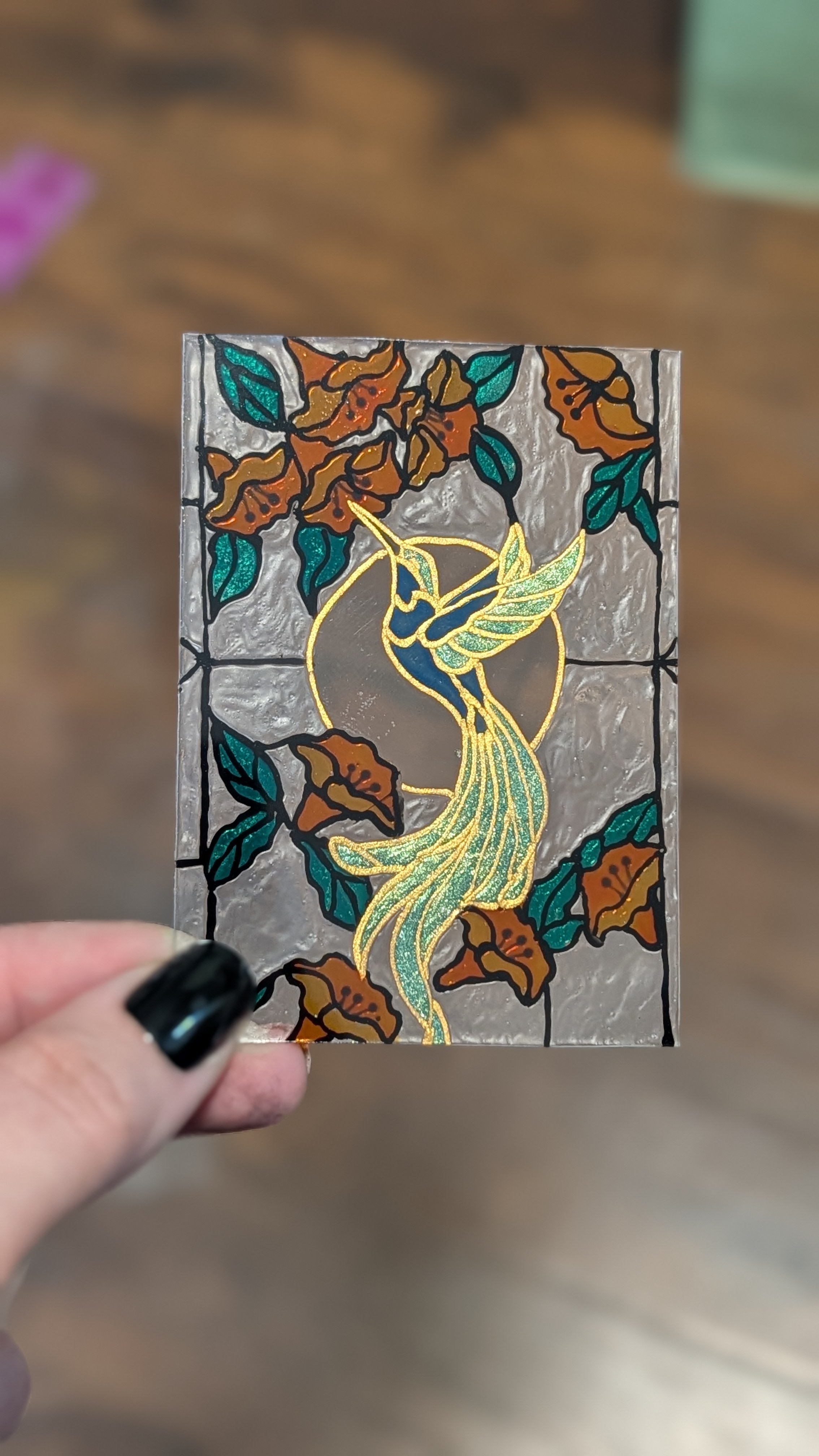 Hummingbird aceo art card