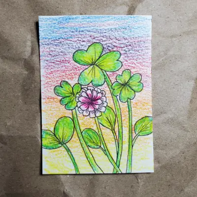 Clover Sketch aceo art card thumbnail 2