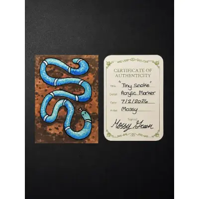 Tiny Snake aceo art card thumbnail 2
