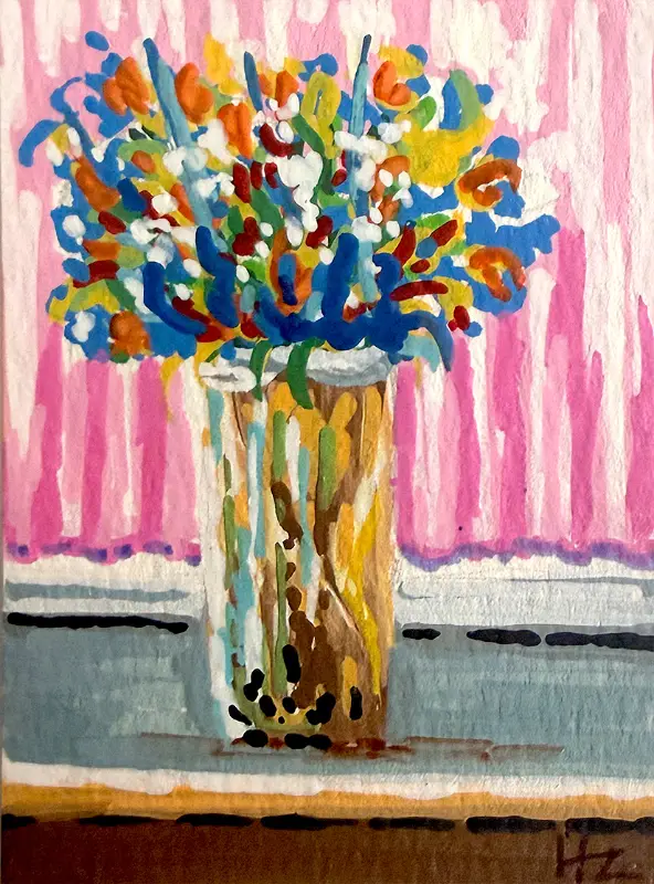 Floral Stillness Series – Seven Original ACEO - painting 6 of 7 - Botanical aceo art card