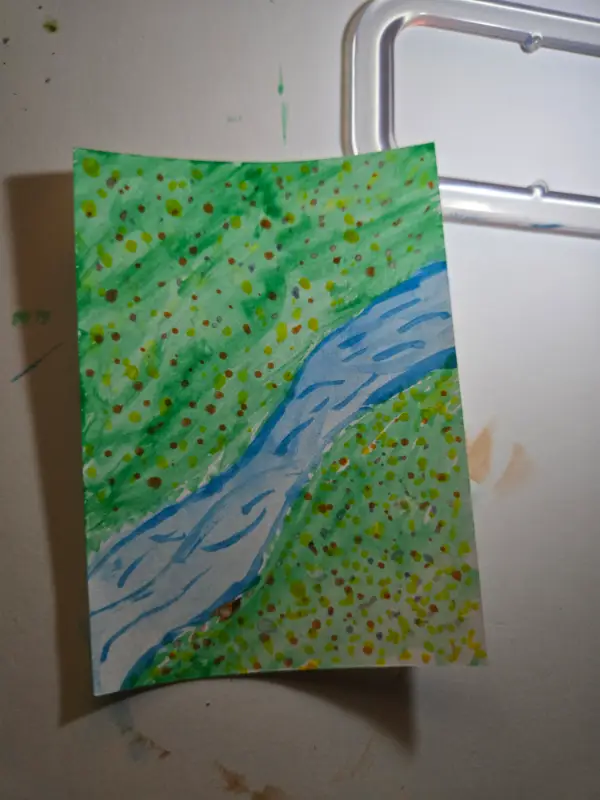 Flowered field aceo art card