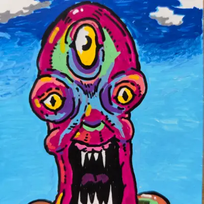 AHHHHH - part 2 aceo art card thumbnail 2