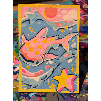 Star Shark aceo art card thumbnail 2