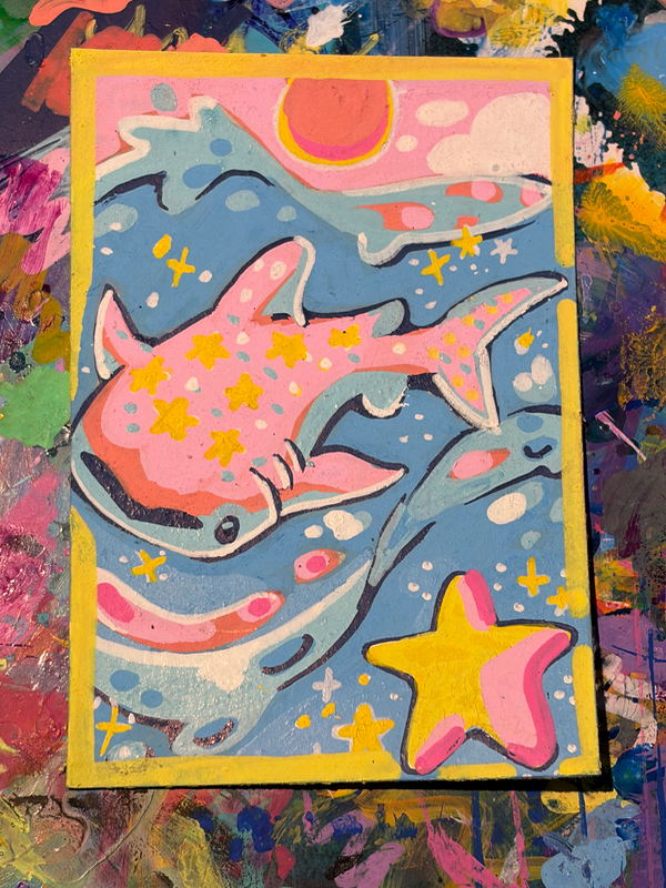 Star Shark aceo art card
