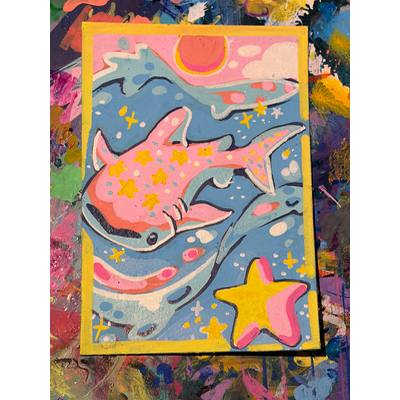Star Shark aceo art card thumbnail 1