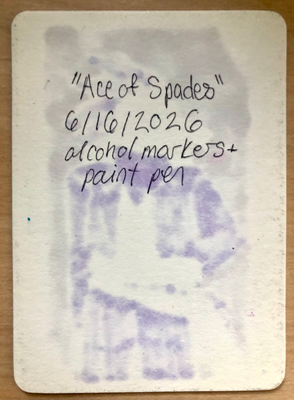 Ace of Spades aceo art card thumbnail 2