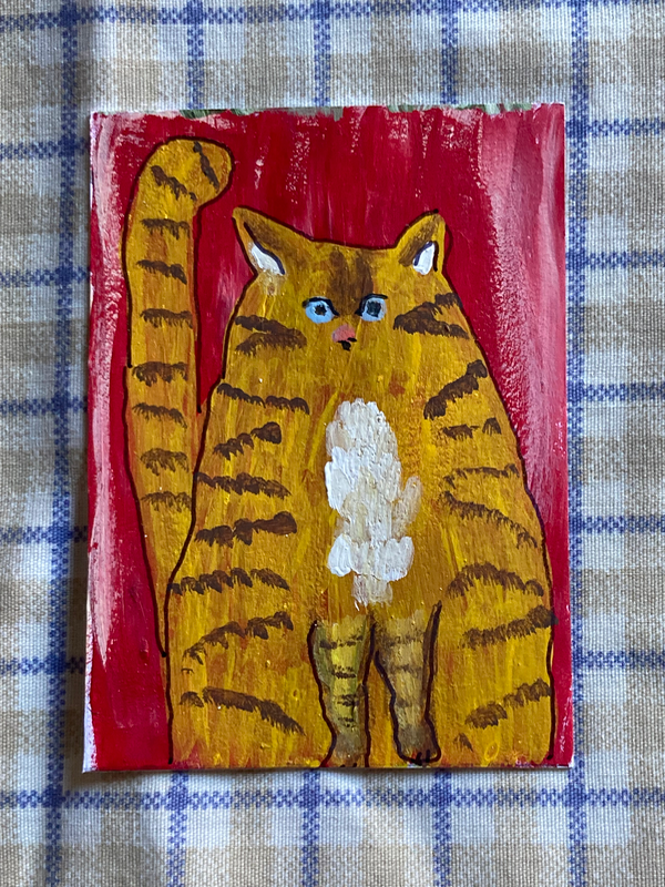 Series Cat One #6 aceo art card