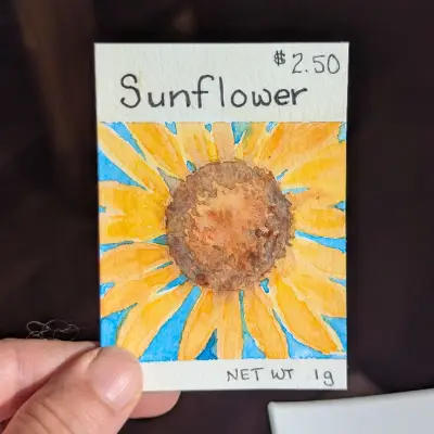 Sunflower Seed Packet ACEO aceo art card thumbnail 2
