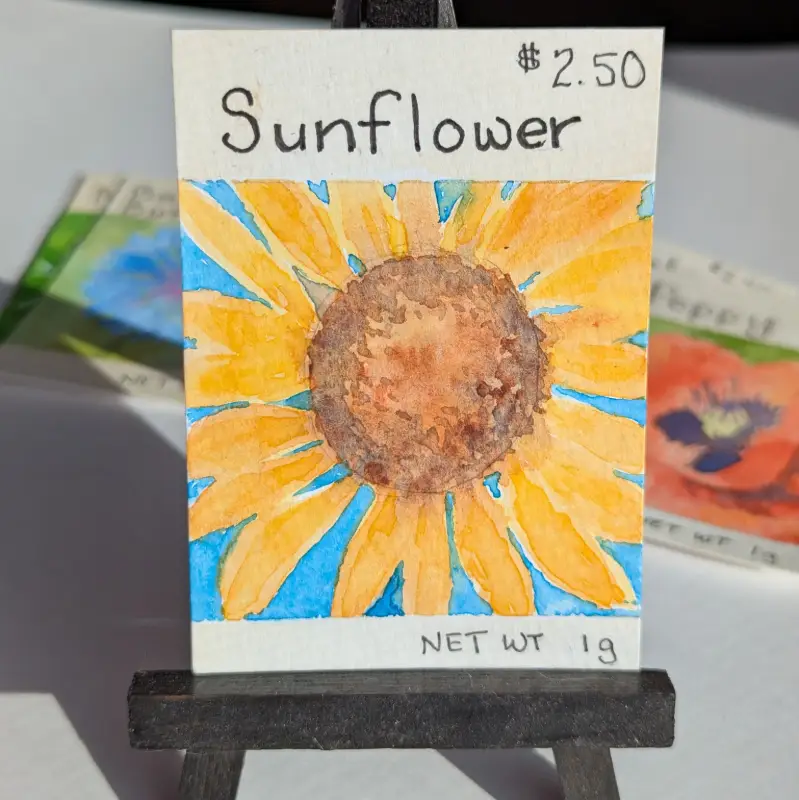 Sunflower Seed Packet ACEO aceo art card