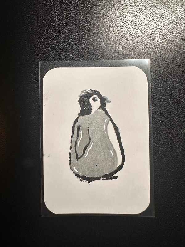 Puffy Penguin aceo art card