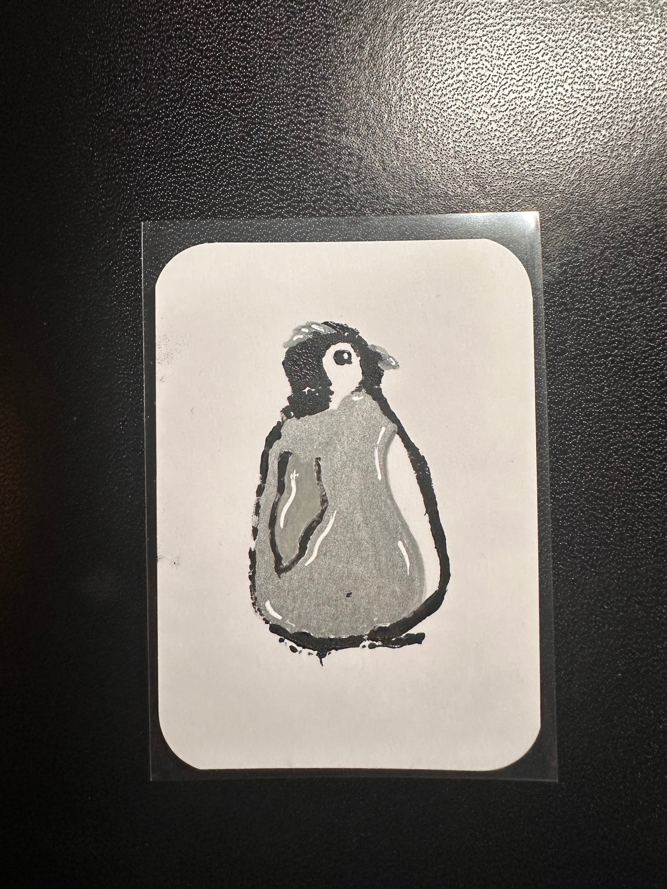 Puffy Penguin aceo art card